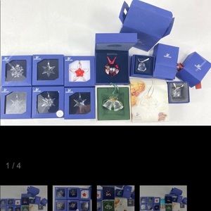 Swarovski Christmas ornaments priced individually
